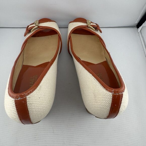Michael Kors White And Burnt Orange Peep Toe Women’s wedges size 8 Comfortable - Picture 4 of 10